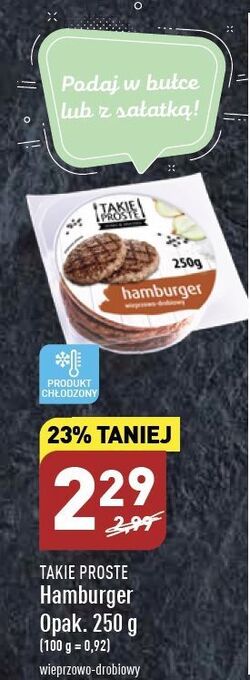 ALDI Hamburger wieprzowo-drobiowy takie proste oferta
