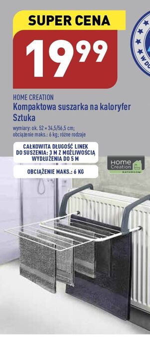 ALDI Suszarka kompaktowa na kaloryfer home creation oferta