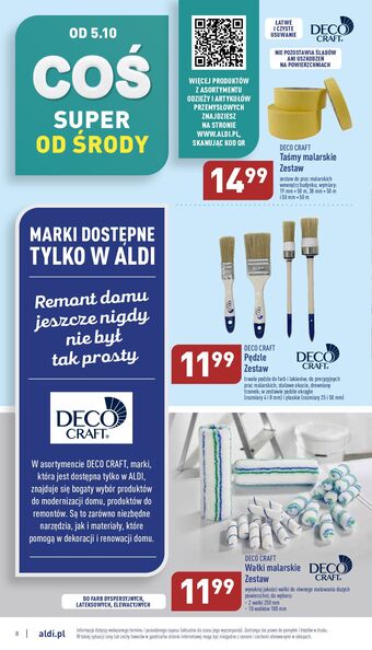 ALDI Taśma malarska papierowa 50 mm deco craft oferta