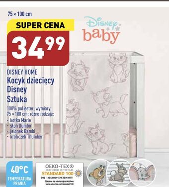 ALDI Koc dziecięcy 75 x 100 cm jelonek bambi disney home oferta