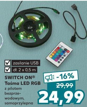 Kaufland Taśma rgb z pilotem switch on oferta