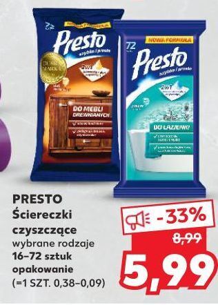 Kaufland Ściereczki do łazienki presto clean oferta