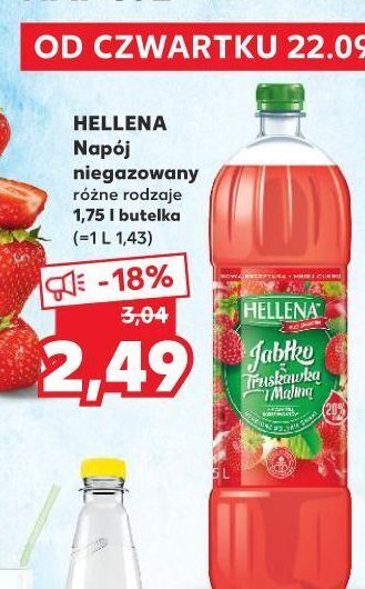 Kaufland Napój truskawka & malina hellena oferta