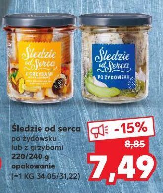 Kaufland Śledzie od serca z grzybami contimax oferta