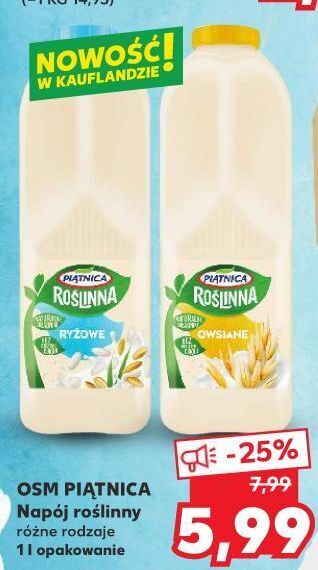 Kaufland Napój owsiany piątnica roślinna oferta