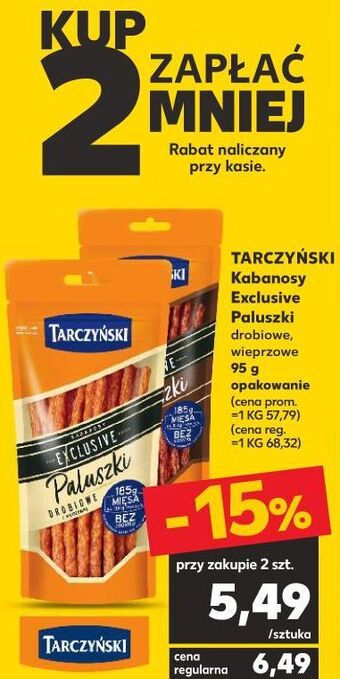 Kaufland Kabanosy drobiowe tarczyński exclusive oferta