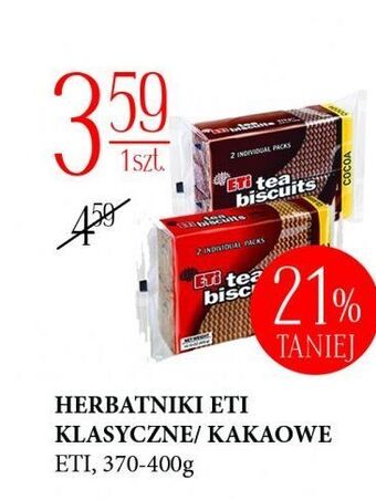 E.Leclerc Herbatniki kakaowe apetitki petit beurre oferta