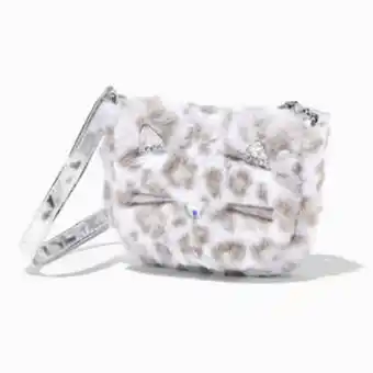 Claire's Claire's club furry snow leopard crossbody bag oferta