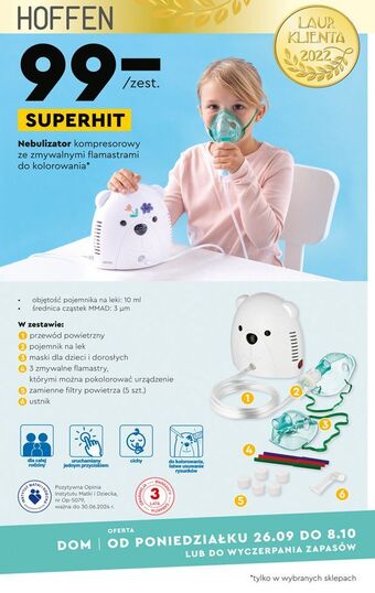 Biedronka Nebulizator kompresorowy hoffen oferta