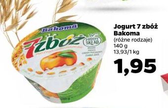 Netto Jogurt z brzoskwiniami i ziarnami zbóż bakoma 7 zbóż oferta