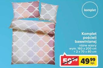 Carrefour Komplet pościeli bawełnianej 160 x 200 cm + 2 70 80 oferta