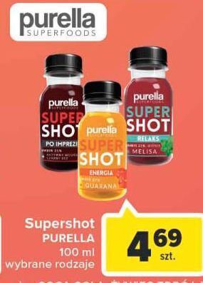 Carrefour Napój super shot po imprezie purella superfoods oferta