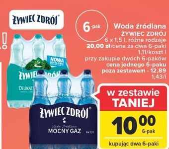 Carrefour Woda lekki gaz żywiec zdrój oferta