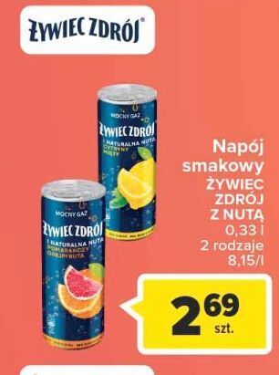 Carrefour Woda mocny gaz pomarańcza grejpfrut żywiec zdrój oferta
