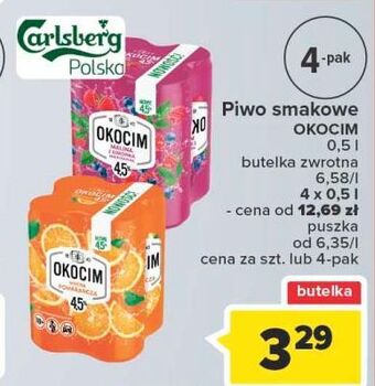 Carrefour Piwo okocim radler malina i borówka oferta