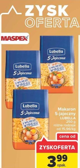 Carrefour Makaron krajanka lubella jajeczna oferta
