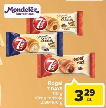 Carrefour Croissant z kremem o smaku waniliowym mlekiem i kawałkami ciastek 7 days cream & cookies oferta