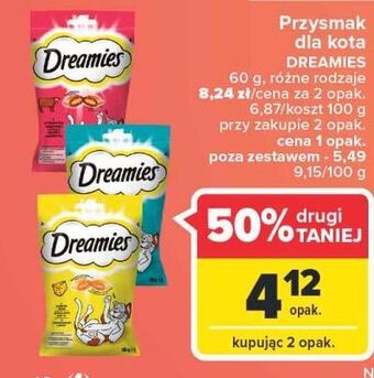 Carrefour Przysmak dla kota z wołowiną dreamies oferta