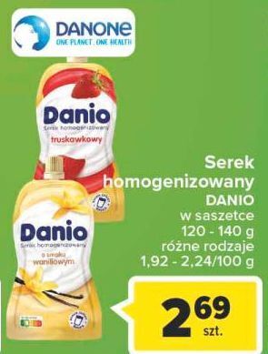 Carrefour Serek wanilia saszetka danone danio oferta
