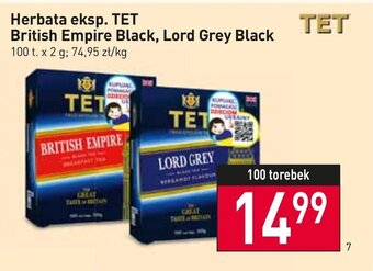 Stokrotka Market TET Herbata ekspresowa British Empire Black, Lord Grey Black 100 torebek x 2 g oferta