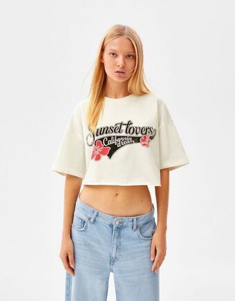 Bluza z krótkim rękawem i nadrukiem