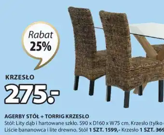 JYSK Krzesło torrig Liście bananowca i lite drewno oferta