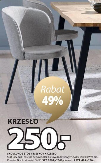 JYSK Krzesło Risskov Tkanina i metal oferta