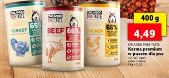 Lidl Karma dla psa indyk orlando pure taste oferta