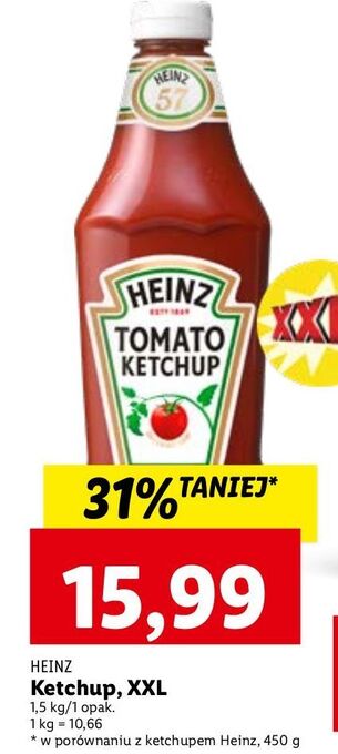 Lidl Ketchup łagodny heinz oferta