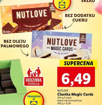 Lidl Ciastka nutlove magic cards choco with orange allnutrition oferta