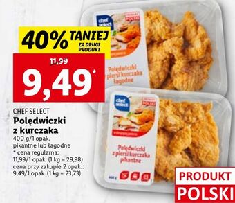Lidl Polędwiczki z kurczaka łagodne chef select oferta