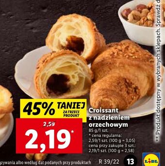 Lidl Croissant z nadzieniem orzechowym oferta
