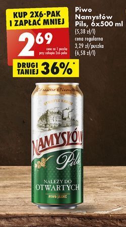Biedronka Piwo namysłów pils oferta