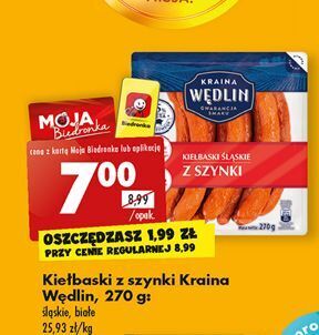 Biedronka Kiełbaski śląskie z szynki kraina wędlin oferta