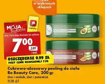 Biedronka Peeling cukrowy do ciała aloes i pomarańcza be beauty care oferta