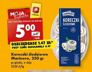 Biedronka Koreczki śledziowe w oleju marinero oferta
