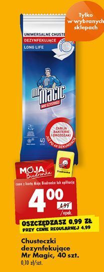 Biedronka Chusteczki dezynfekujące mr magic oferta
