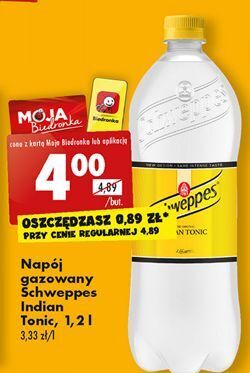 Biedronka Napój indian tonic schweppes oferta