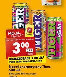 Biedronka Napój mango bomb tiger energy drink oferta
