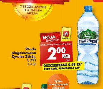 Biedronka Woda niegazowana żywiec zdrój oferta