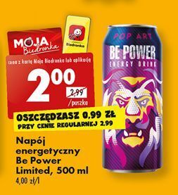 Biedronka Napój energetyczny pop art be power oferta