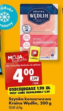 Biedronka Szynka konserwowa kraina wędlin oferta