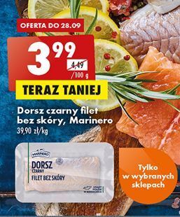 Biedronka Dorsz czarny filet ze skórą marinero oferta