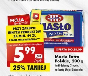 Biedronka Masło ekstra mlekovita polskie oferta