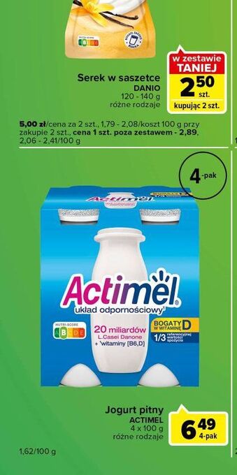 Carrefour Express Jogurt classic danone actimel oferta