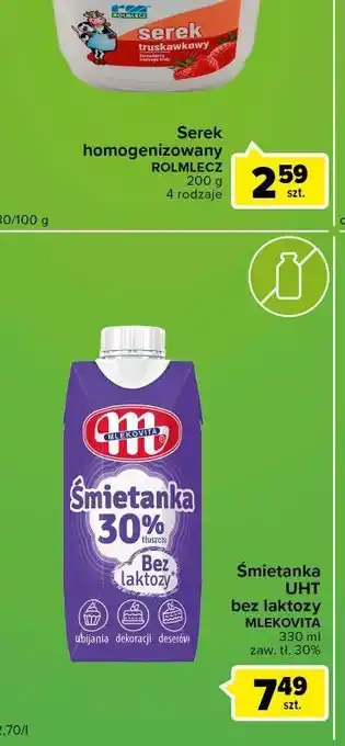 Carrefour Express Śmietana 30% bez laktozy mlekovita oferta