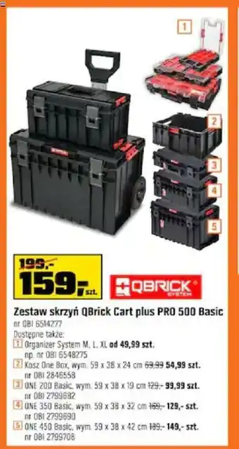 OBI Zestaw skrzyń QBrick Cart plus Pro 500 Basic oferta