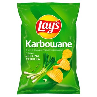 Delikatesy Centrum Lay's chipsy ziemniaczane karbowane o smaku zielonej cebulki 130 g oferta