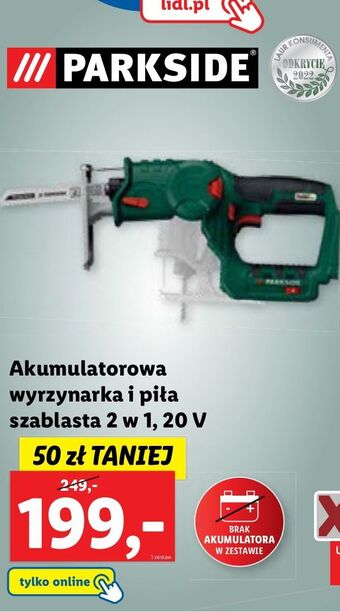 Lidl Wyrzynarka i piła szablasta 20 v parkside oferta