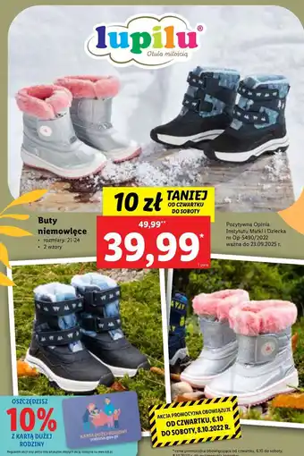 Lidl Buty niemowlęce 21-24 lupilu oferta